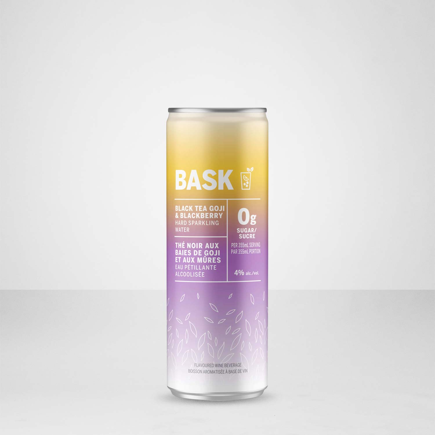 Bask Refreshment Black Tea, Goji, & Blackberry 355 millilitre can